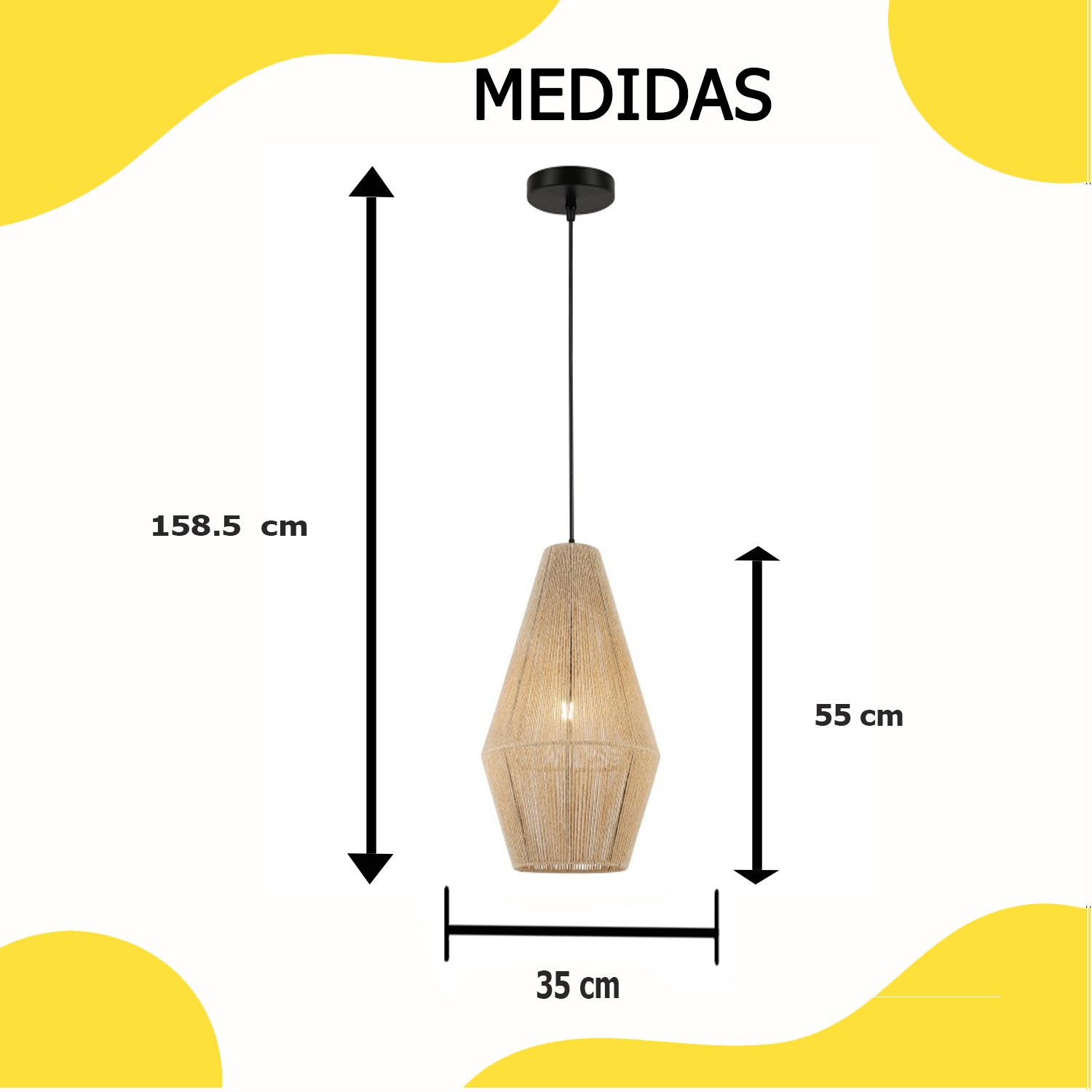 Lámpara Colgante 40W Fibra Natural Pantalla – C382/BMB Calux